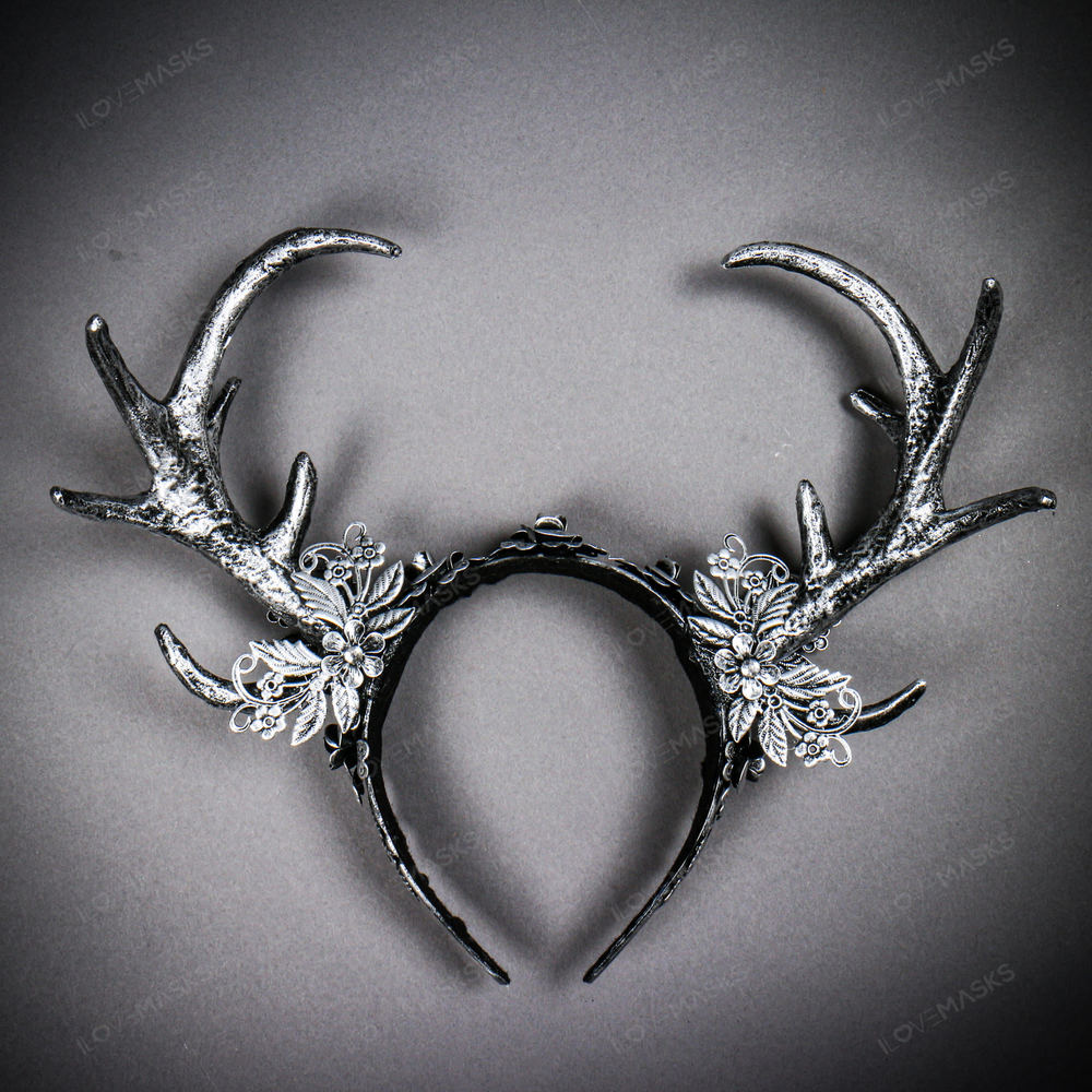 Antelope Devil Animal Deer Horn Headband - Silver